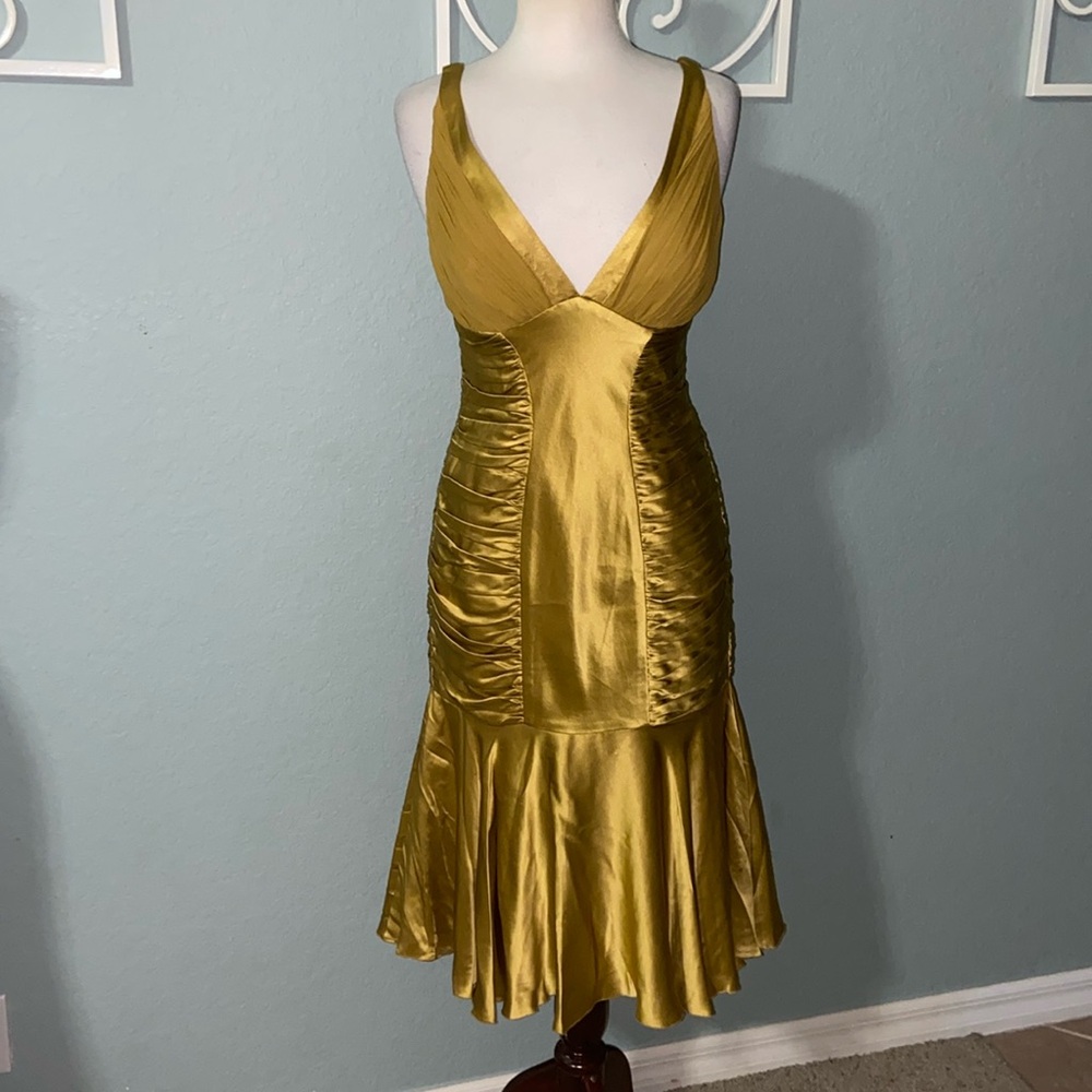 Like new Dina Bar-el golden Yellow gatsby Silk Dress low open back